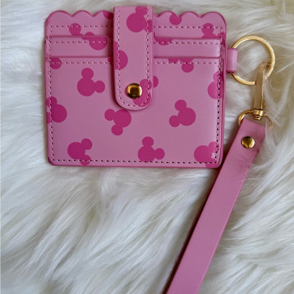 Pink Mini Wallet with Wrist Strap